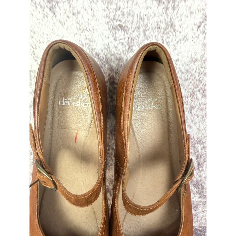 Dansko Womens Mary Jane Shoes 11 EUR 42 Brown Oiled leather Boho Vintage Style - Picture 13 of 14